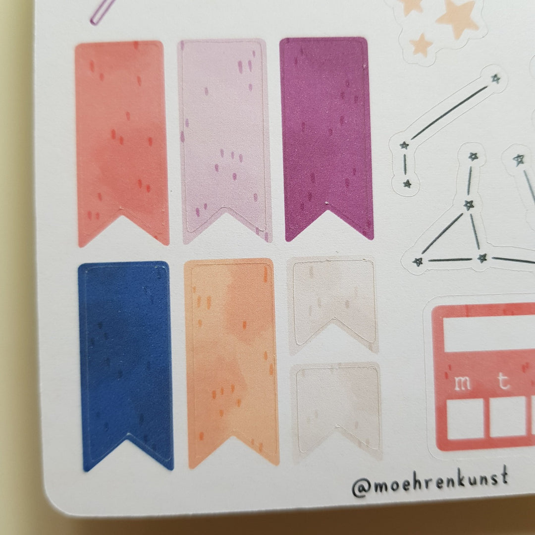Planner Stickers weekly kit night sky details