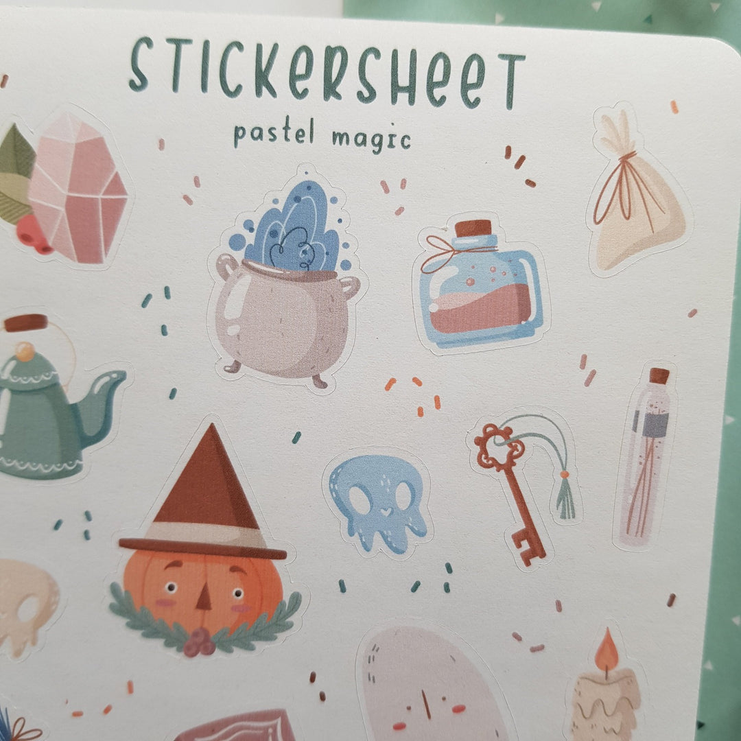 pastel magic planner stickers details