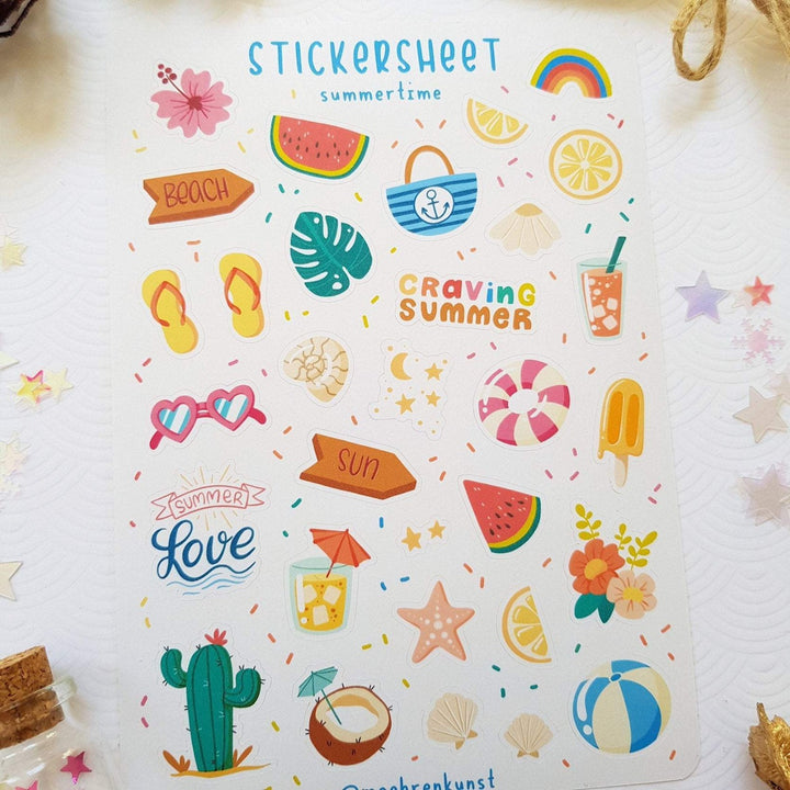 Planner stickers summertime frontview