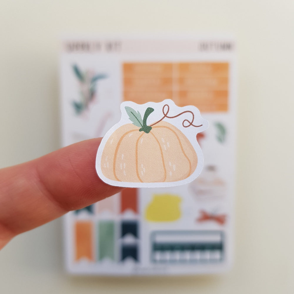 Planner Stickers weekly kit autumn close up